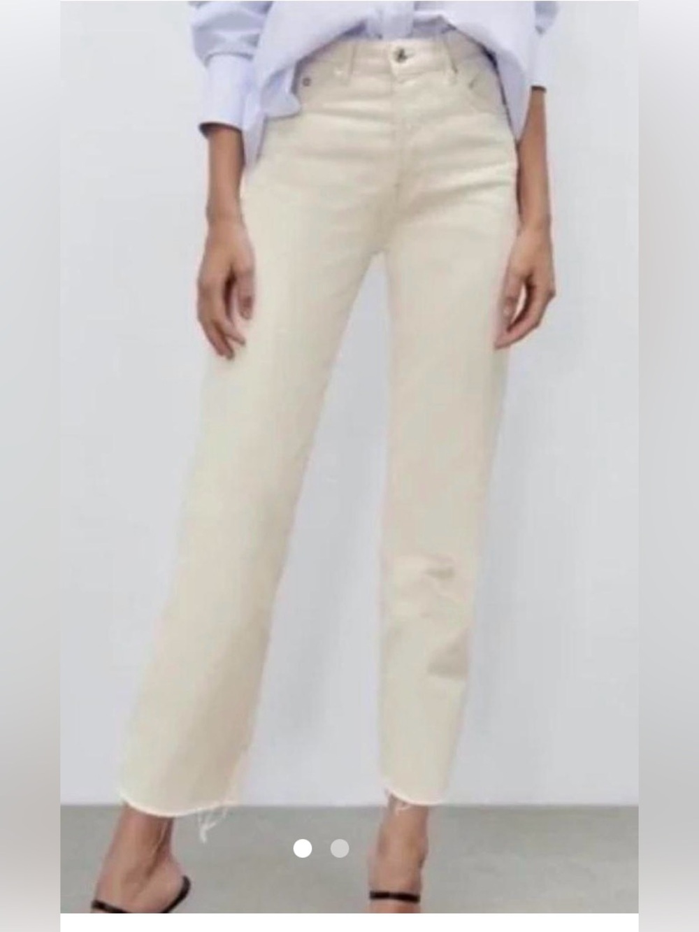 NWT Zara Size 6 Women’s Cream Straight-Leg Jeans